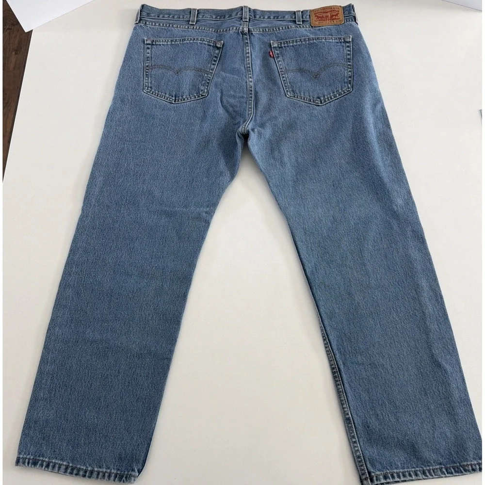 Levis 505 Jeans Pants Regular Fit Straight Leg Medium Stonewash Mens 42x30